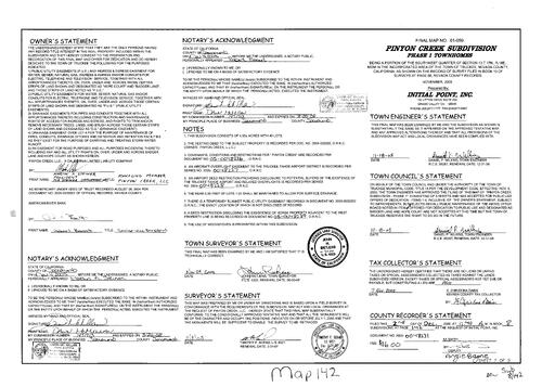 Click to see Subdivision Book 8, pg. 142 of Nevada County Recorders Subdivision Maps Book 8
