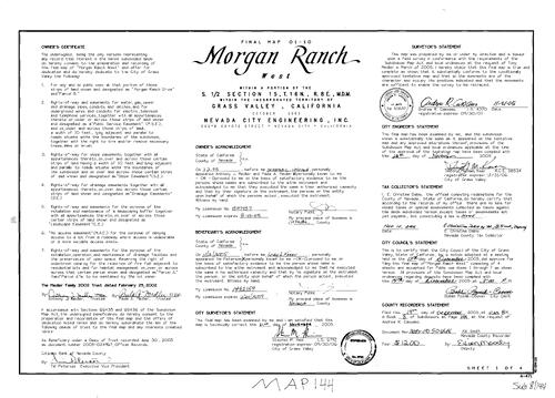 Click to see Subdivision Book 8, pg. 144 of Nevada County Recorders Subdivision Maps Book 8
