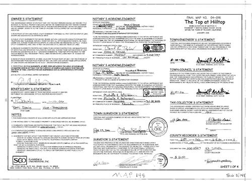 Click to see Subdivision Book 8, pg. 148 of Nevada County Recorders Subdivision Maps Book 8