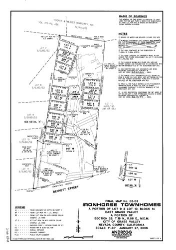 Click to see Subdivision Book 8, pg. 149 of Nevada County Recorders Subdivision Maps Book 8