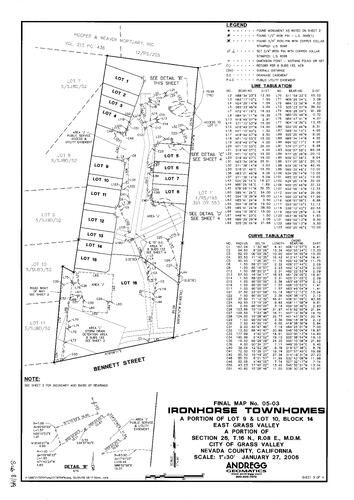Click to see Subdivision Book 8, pg. 149 of Nevada County Recorders Subdivision Maps Book 8
