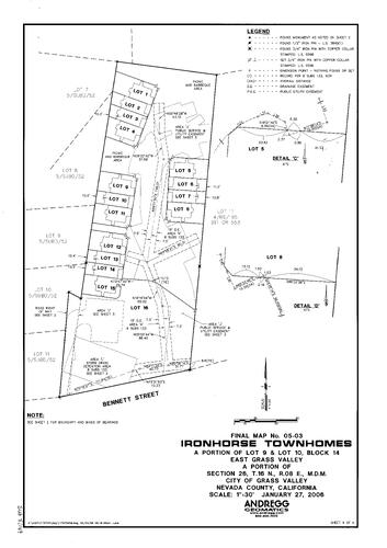 Click to see Subdivision Book 8, pg. 149 of Nevada County Recorders Subdivision Maps Book 8