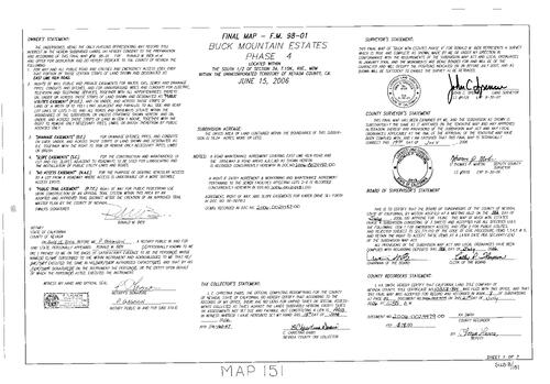 Click to see Subdivision Book 8, pg. 151 of Nevada County Recorders Subdivision Maps Book 8