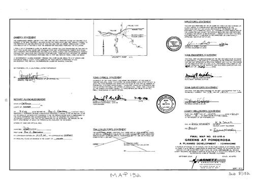 Click to see Subdivision Book 8, pg. 152 of Nevada County Recorders Subdivision Maps Book 8