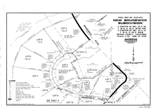 Click to see Subdivision Book 8, pg. 153 of Nevada County Recorders Subdivision Maps Book 8