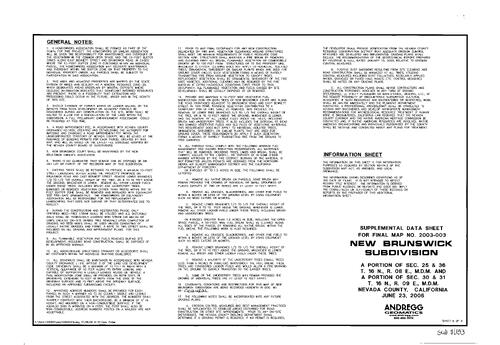 Click to see Subdivision Book 8, pg. 153 of Nevada County Recorders Subdivision Maps Book 8