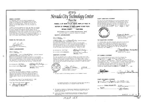 Click to see Subdivision Book 8, pg. 155 of Nevada County Recorders Subdivision Maps Book 8