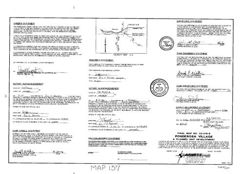 Click to see Subdivision Book 8, pg. 157 of Nevada County Recorders Subdivision Maps Book 8