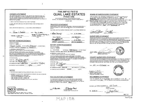 Click to see Subdivision Book 8, pg. 158 of Nevada County Recorders Subdivision Maps Book 8