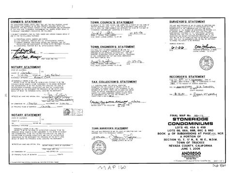 Click to see Subdivision Book 8, pg. 160 of Nevada County Recorders Subdivision Maps Book 8