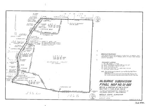 Click to see Subdivision Book 8, pg. 162 of Nevada County Recorders Subdivision Maps Book 8