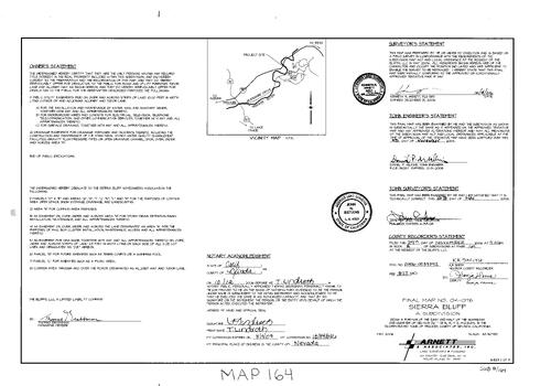 Click to see Subdivision Book 8, pg. 164 of Nevada County Recorders Subdivision Maps Book 8