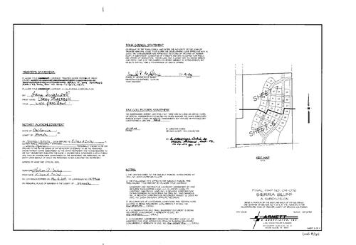Click to see Subdivision Book 8, pg. 164 of Nevada County Recorders Subdivision Maps Book 8
