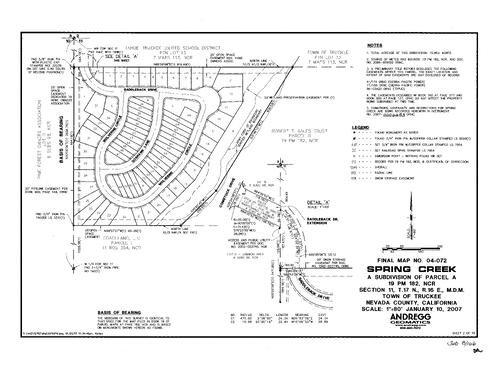 Click to see Subdivision Book 8, pg. 166 of Nevada County Recorders Subdivision Maps Book 8
