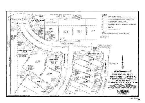 Click to see Subdivision Book 8, pg. 166 of Nevada County Recorders Subdivision Maps Book 8