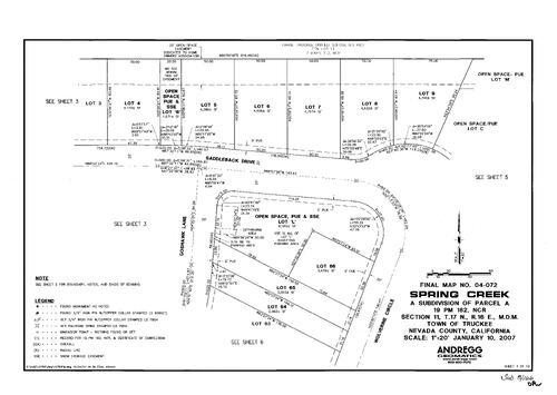 Click to see Subdivision Book 8, pg. 166 of Nevada County Recorders Subdivision Maps Book 8