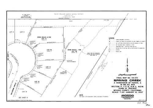 Click to see Subdivision Book 8, pg. 166 of Nevada County Recorders Subdivision Maps Book 8
