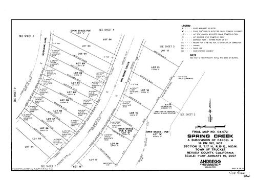 Click to see Subdivision Book 8, pg. 166 of Nevada County Recorders Subdivision Maps Book 8