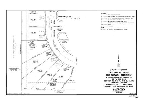 Click to see Subdivision Book 8, pg. 166 of Nevada County Recorders Subdivision Maps Book 8