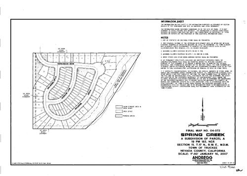 Click to see Subdivision Book 8, pg. 166 of Nevada County Recorders Subdivision Maps Book 8