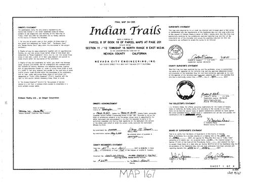 Click to see Subdivision Book 8, pg. 167 of Nevada County Recorders Subdivision Maps Book 8