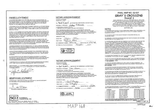 Click to see Subdivision Book 8, pg. 168 of Nevada County Recorders Subdivision Maps Book 8