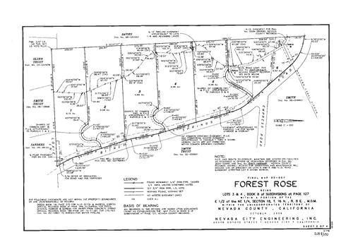Click to see Subdivision Book 8, pg. 170 of Nevada County Recorders Subdivision Maps Book 8