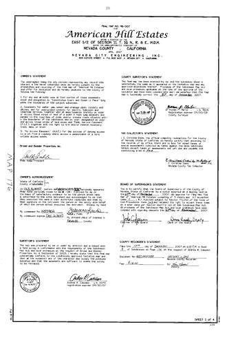 Click to see Subdivision Book 8, pg. 176 of Nevada County Recorders Subdivision Maps Book 8