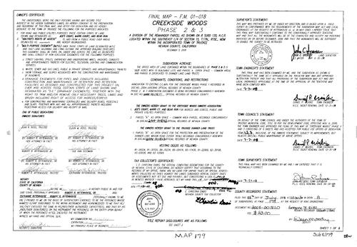Click to see Subdivison Book 8, pg. 179 of Nevada County Recorders Subdivision Maps Book 8
