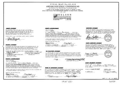 Click to see Subdivision Book 8, pg. 180 of Nevada County Recorders Subdivision Maps Book 8