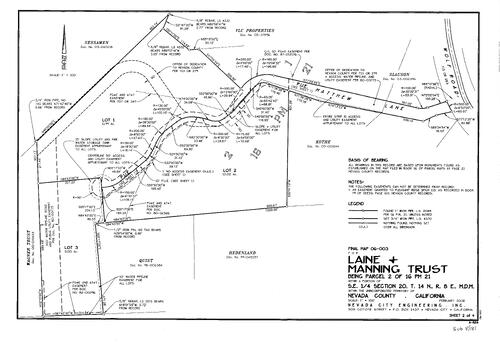 Click to see Subdivision Book 8, pg. 181 of Nevada County Recorders Subdivision Maps Book 8