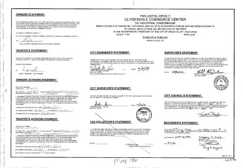 Click to see Subdivision Book 8, pg. 186 of Nevada County Recorders Subdivision Maps Book 8