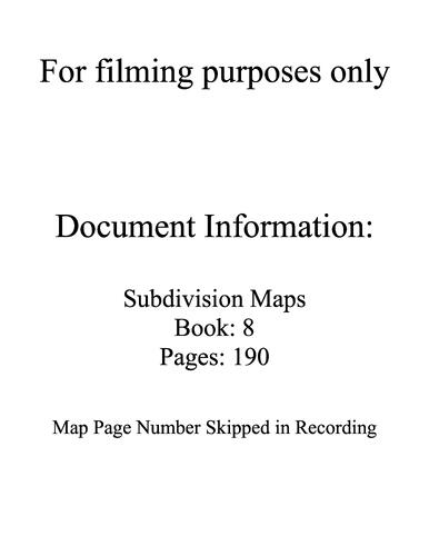 Click to see Subdivision Map Book 8, pg. 190 of Nevada County Recorders Subdivision Maps Book 8