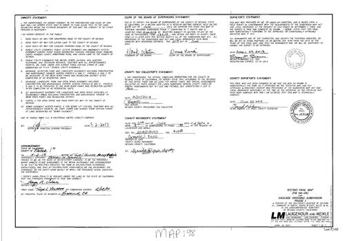 Click to see Subdivision Book 8, pg. 198 of Nevada County Recorders Subdivision Maps Book 8