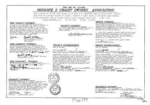 Click to see Subdivision Book 8, pg. 199 (2013) of Nevada County Recorders Subdivision Maps Book 8