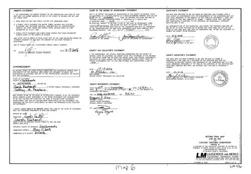 Click to see Subdivision Book 9, pg. 6 (2016) of Nevada County Recorders Subdivision Maps Book 9