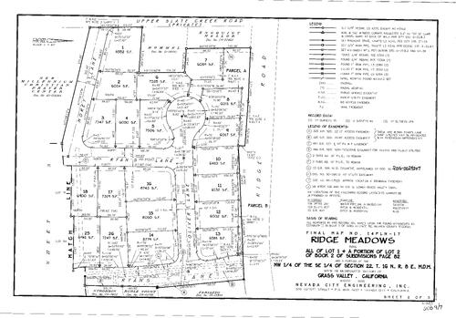 Click to see Subdivision Book 9, pg. 7 (2016) of Nevada County Recorders Subdivision Maps Book 9