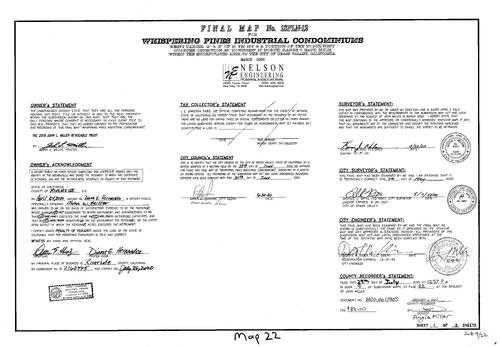 Click to see Subdivision Book 9, page 022, 2022 of Nevada County Recorders Subdivision Maps Book 9