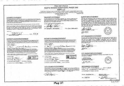 Click to see Subdivision Map Book 9, pg. 27 of Nevada County Recorders Subdivision Maps Book 9
