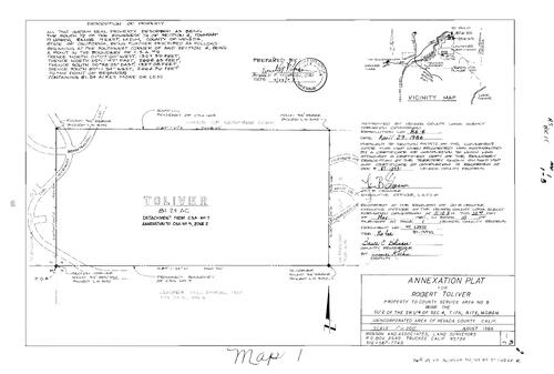 Click to see Record of Survey Book 10, pg. 1 (1987) of Nevada County Recorders Survey Maps Book 10