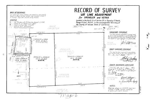 Click to see Record of Survey Book 10, pg. 6 (1987) of Nevada County Recorders Survey Maps Book 10