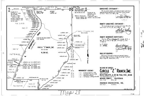 Click to see Record of Survey Book 10 pg. 28 (1987) of Nevada County Recorders Survey Maps Book 10