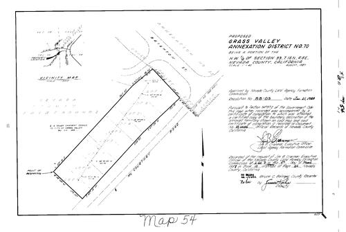 Click to see Survey Book 10, pg. 54 (1988) of Nevada County Recorders Survey Maps Book 10