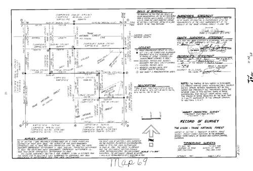 Click to see Survey Book 10, pg. 69 (1988) of Nevada County Recorders Survey Maps Book 10