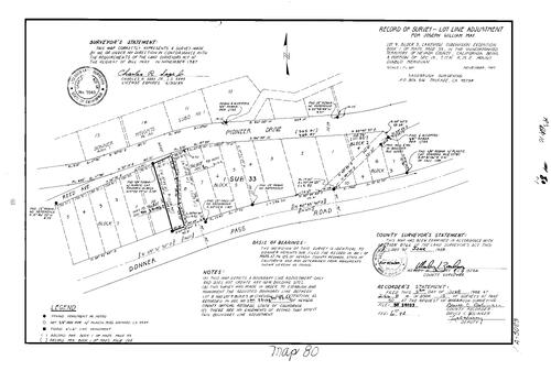 Click to see Record of Survey Book 10 pg. 80 (1988) of Nevada County Recorders Survey Maps Book 10