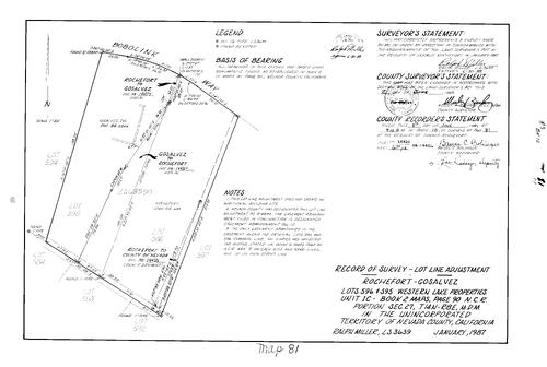 Click to see Record of Survey Book 10 pg. 81 (1988) of Nevada County Recorders Survey Maps Book 10