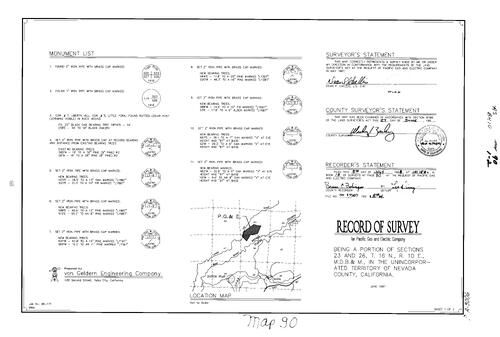Click to see Record of Survey Book 10 pg. 90 (1988) of Nevada County Recorders Survey Maps Book 10
