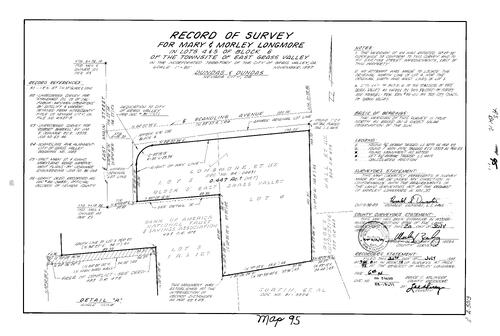 Click to see Record of Survey Book 10 pg. 95 (1988) of Nevada County Recorders Survey Maps Book 10