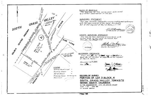 Click to see Record of Survey Book 10 pg. 98 (1988) of Nevada County Recorders Survey Maps Book 10