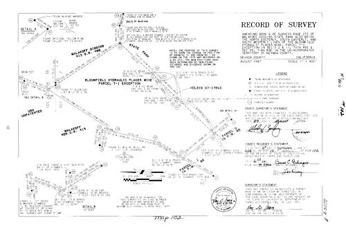 Click to see Record of Survey Book 10, pg. 102 (1988) of Nevada County Recorders Survey Maps Book 10